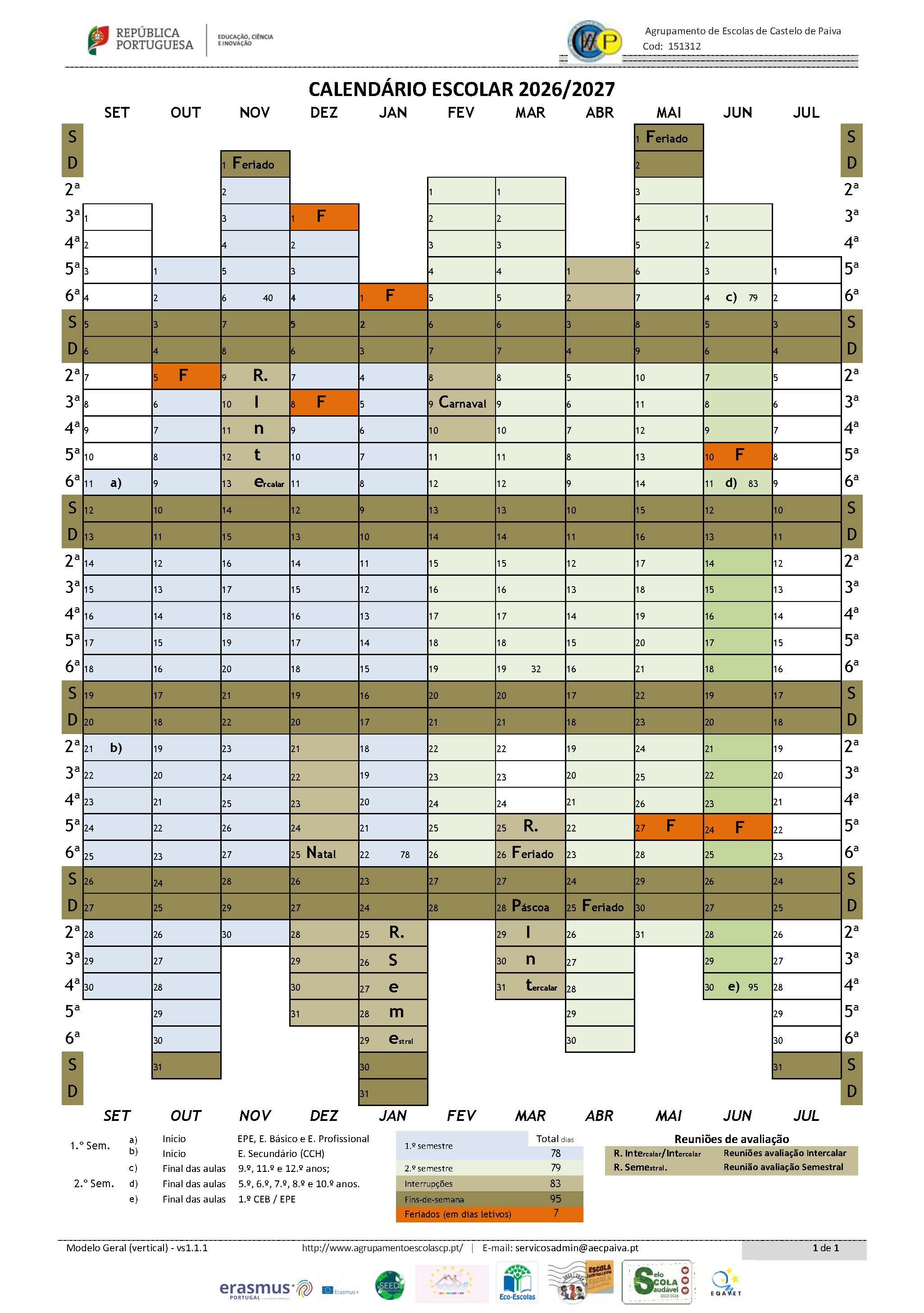 Calendario escolar 2026 27 AECP
